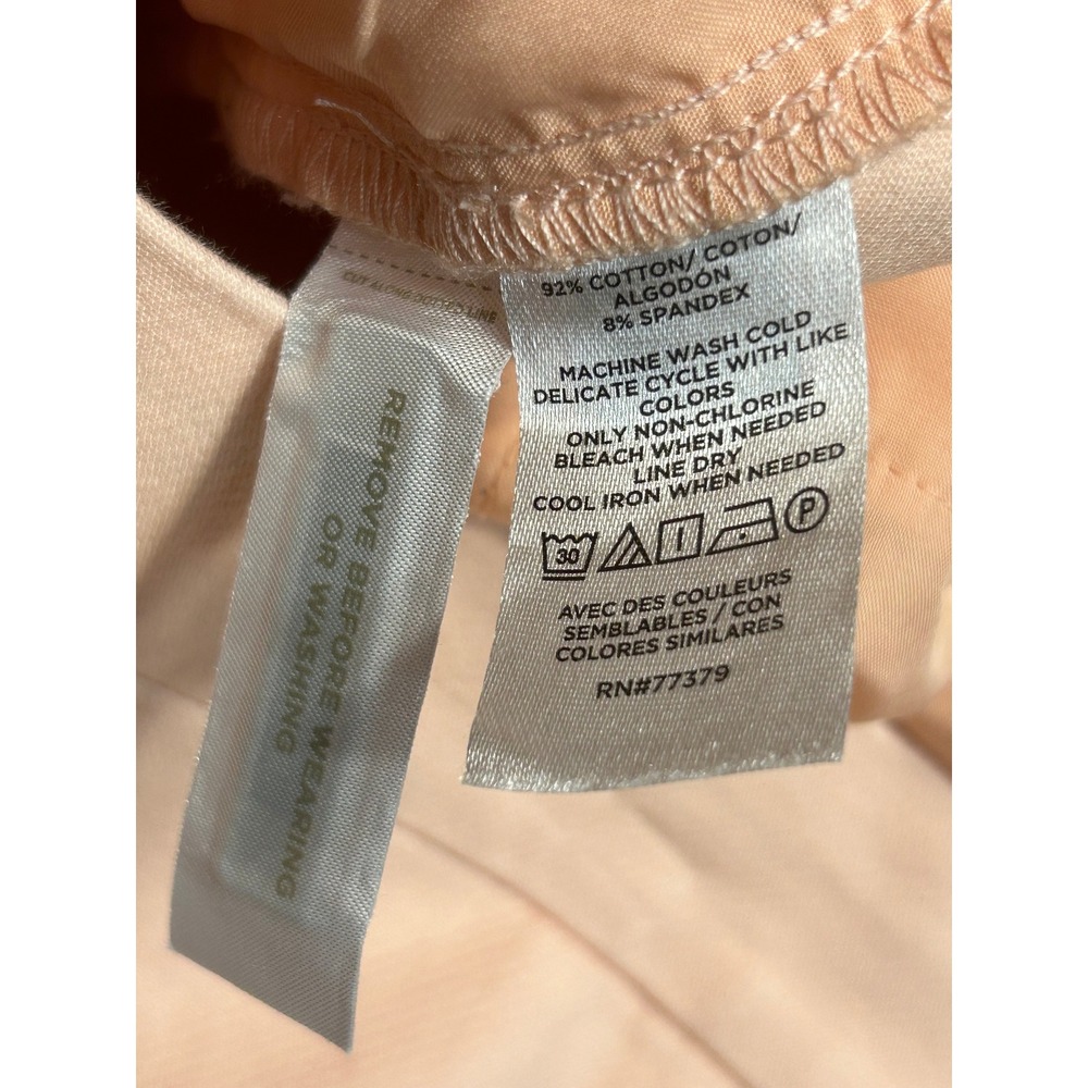 Ann Taylor Peach Pink Ankle Pants Cuffed Straight Leg Trousers Preppy Old Money - Picture 10 of 11